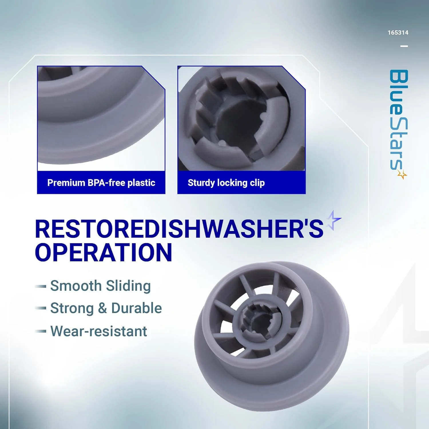 [Lifetime Warranty] 165314 Dishwasher Lower Rack Wheel - Pack of 12 - Image 3