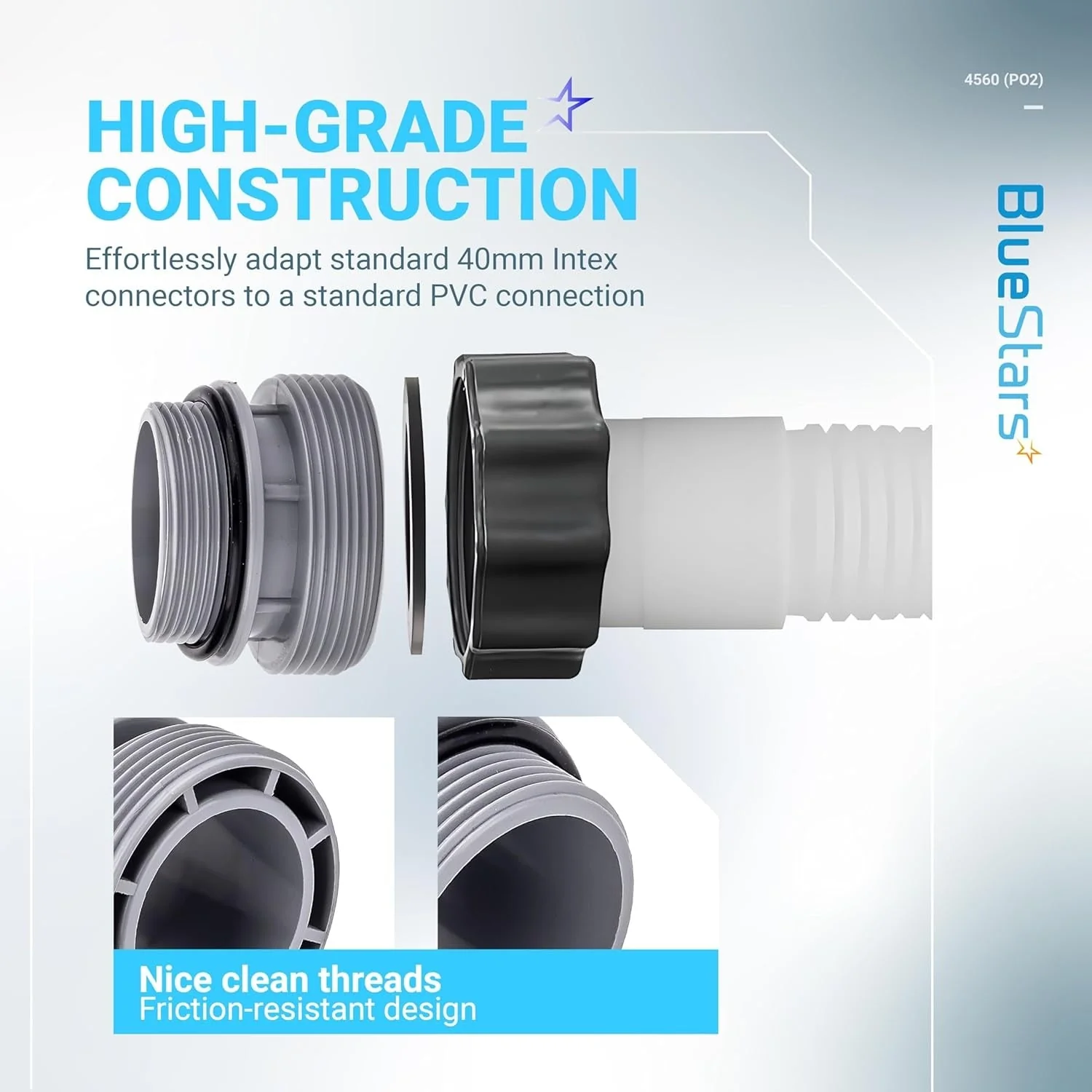 [Lifetime Warranty] 40mm to 1 1/2 Inch Conversion Kit - Pool Hose Adapter - Image 4
