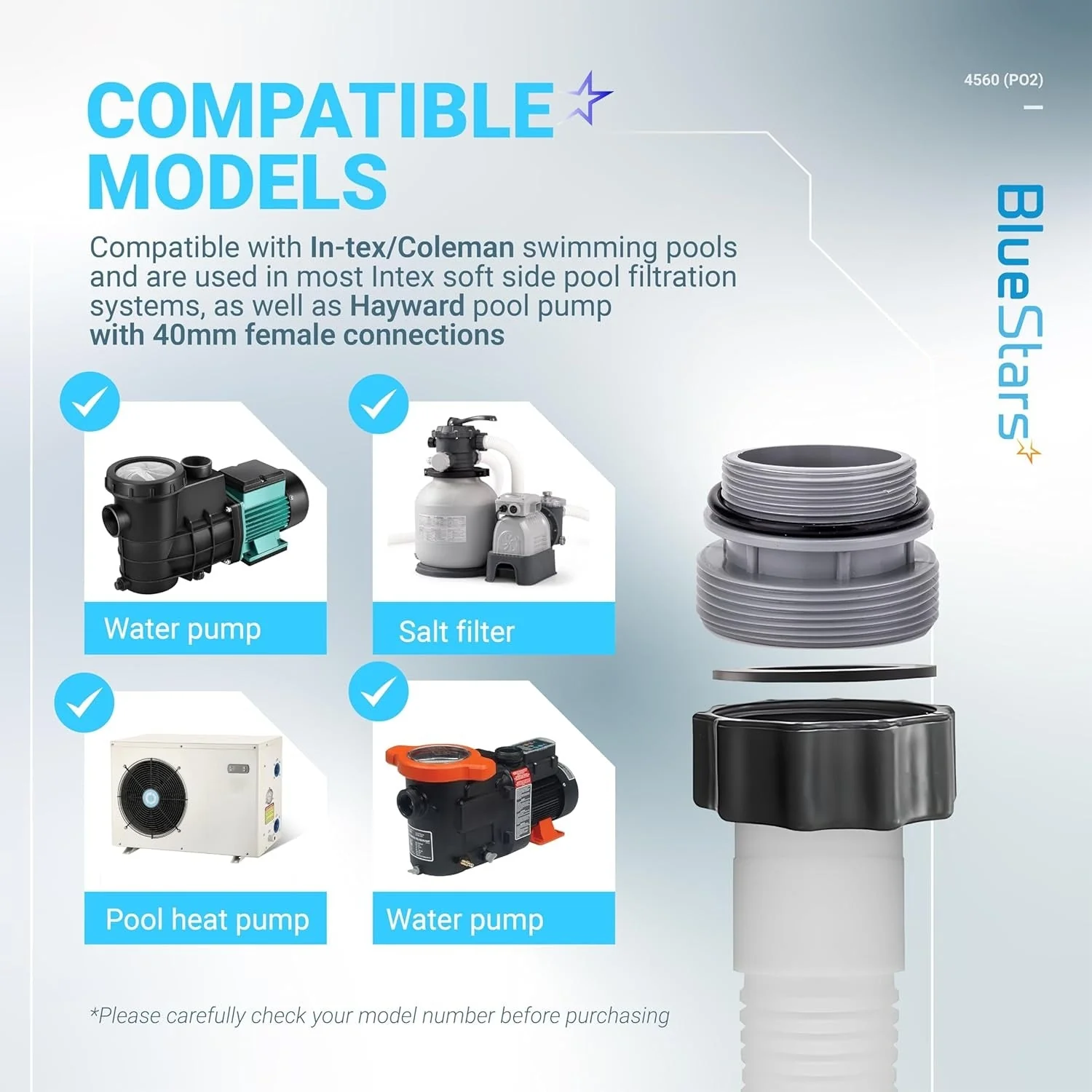 [Lifetime Warranty] 40mm to 1 1/2 Inch Conversion Kit - Pool Hose Adapter - Image 7