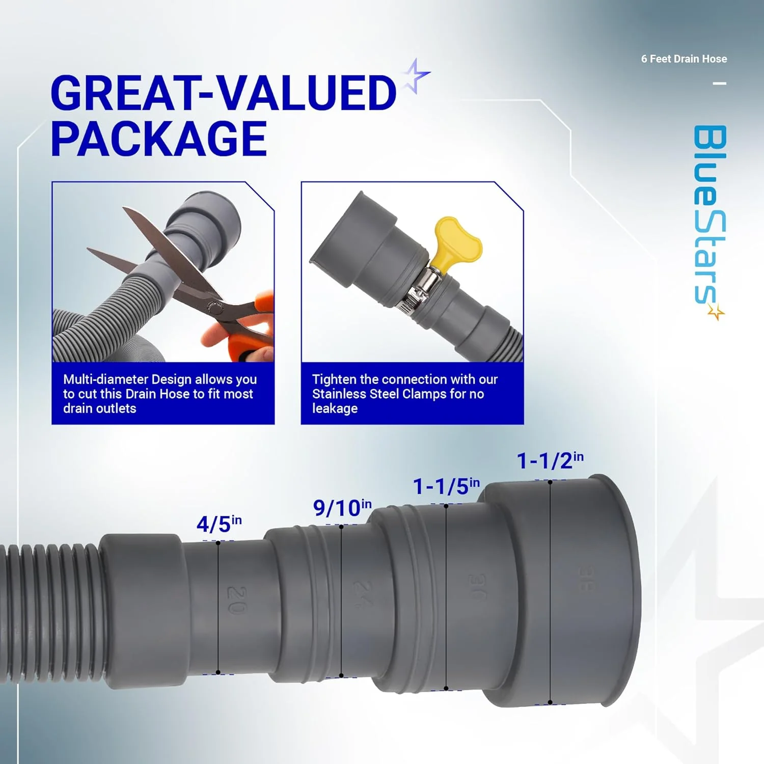 [Lifetime Warranty] 6 Feet Universal Dishwasher Washing Machine Drain Hose - Image 3