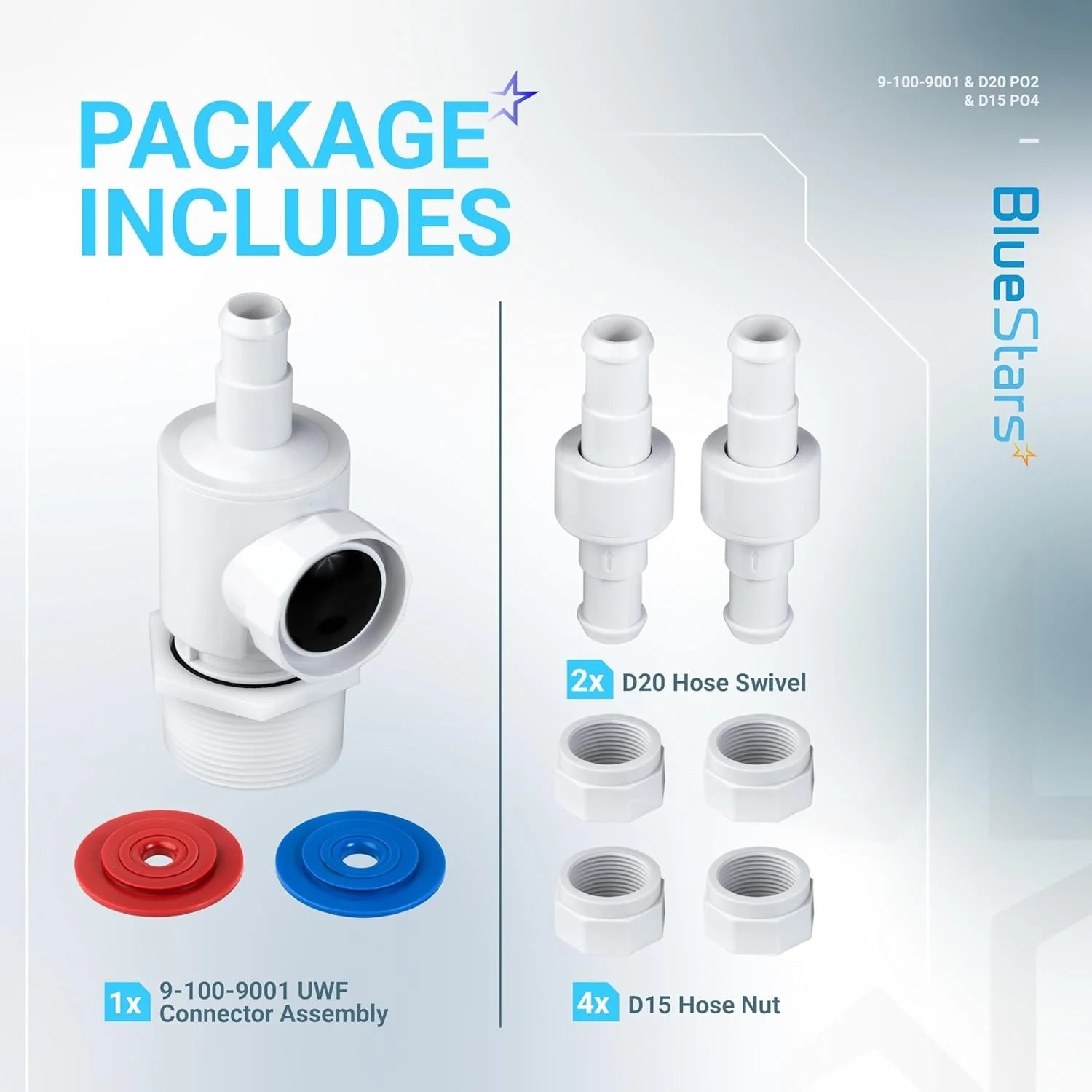 [Lifetime Warranty] 9-100-9001 UWF Connector Assembly and D20 Hose Swivel, D15 Feed Hose Nut - Image 3