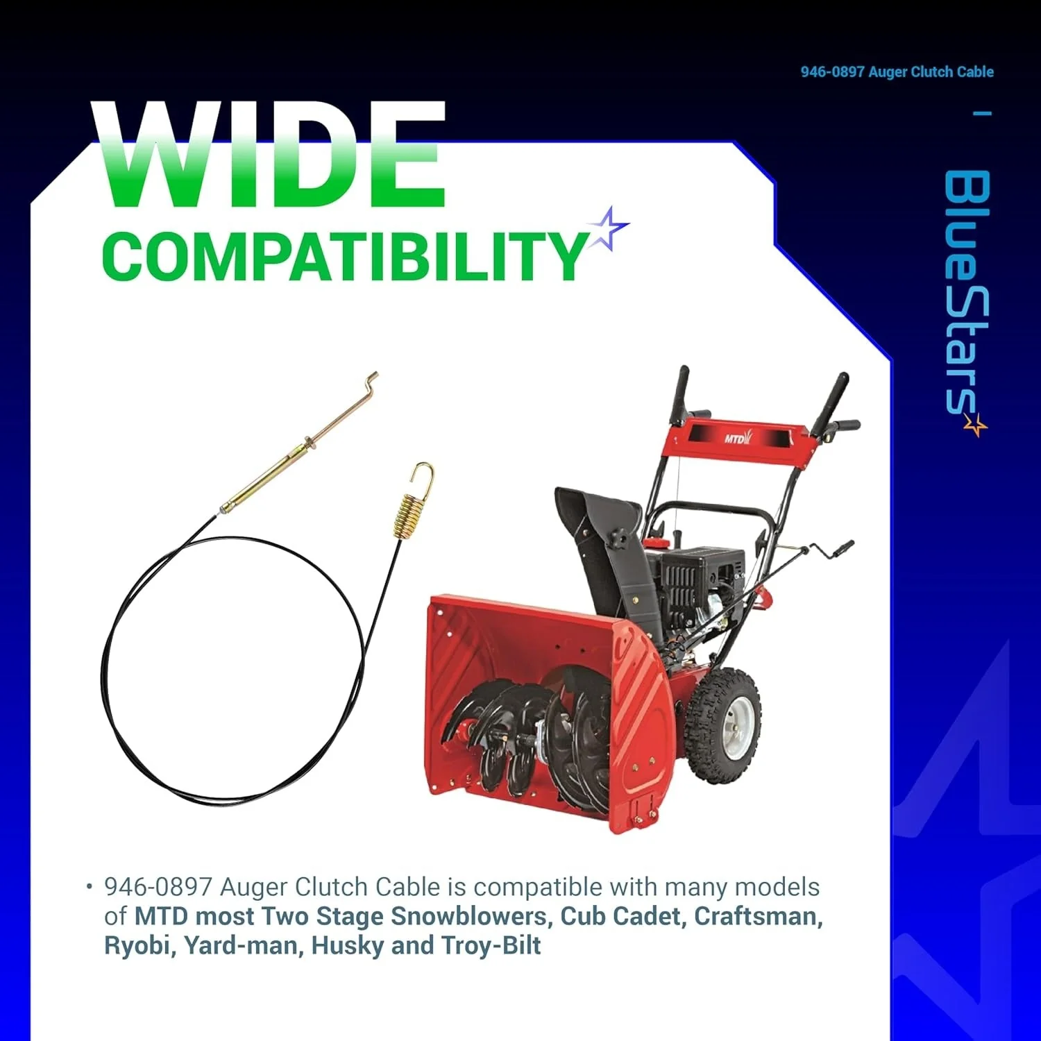 [Lifetime Warranty] 946-0897 Snow Blower Auger Clutch Cable - Image 4
