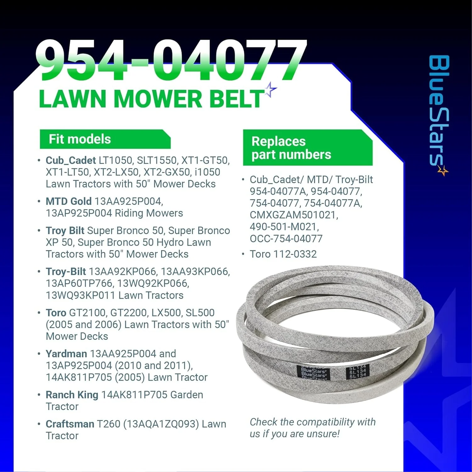 [Lifetime Warranty] Deck Belt 954-04077A - Image 4