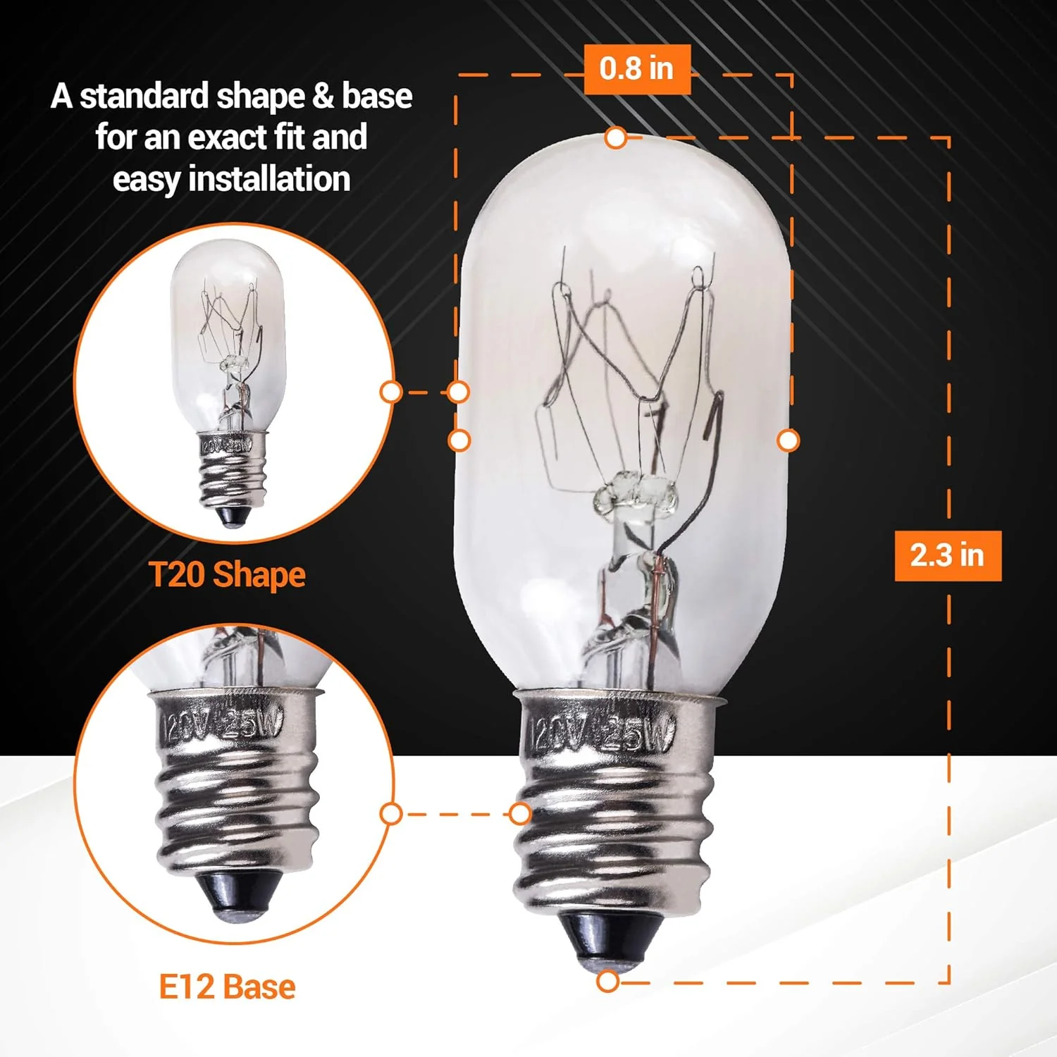 [Lifetime Warranty] E12 T20 25W Incandescent Bulbs Salt Lamp 120V - Image 4