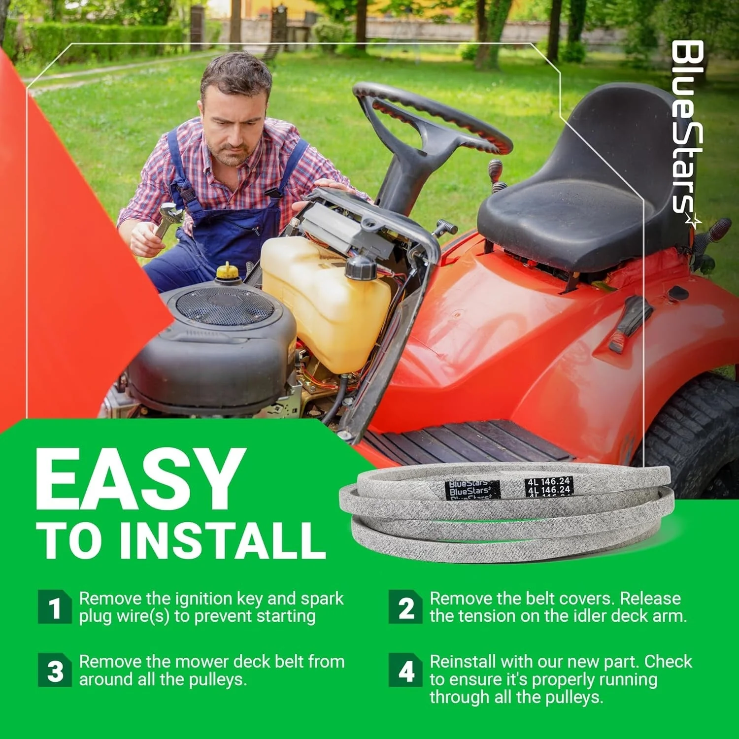 [Lifetime Warranty] M154621 Mower Belt | 1/2'' x 146 1/4'' - Image 8