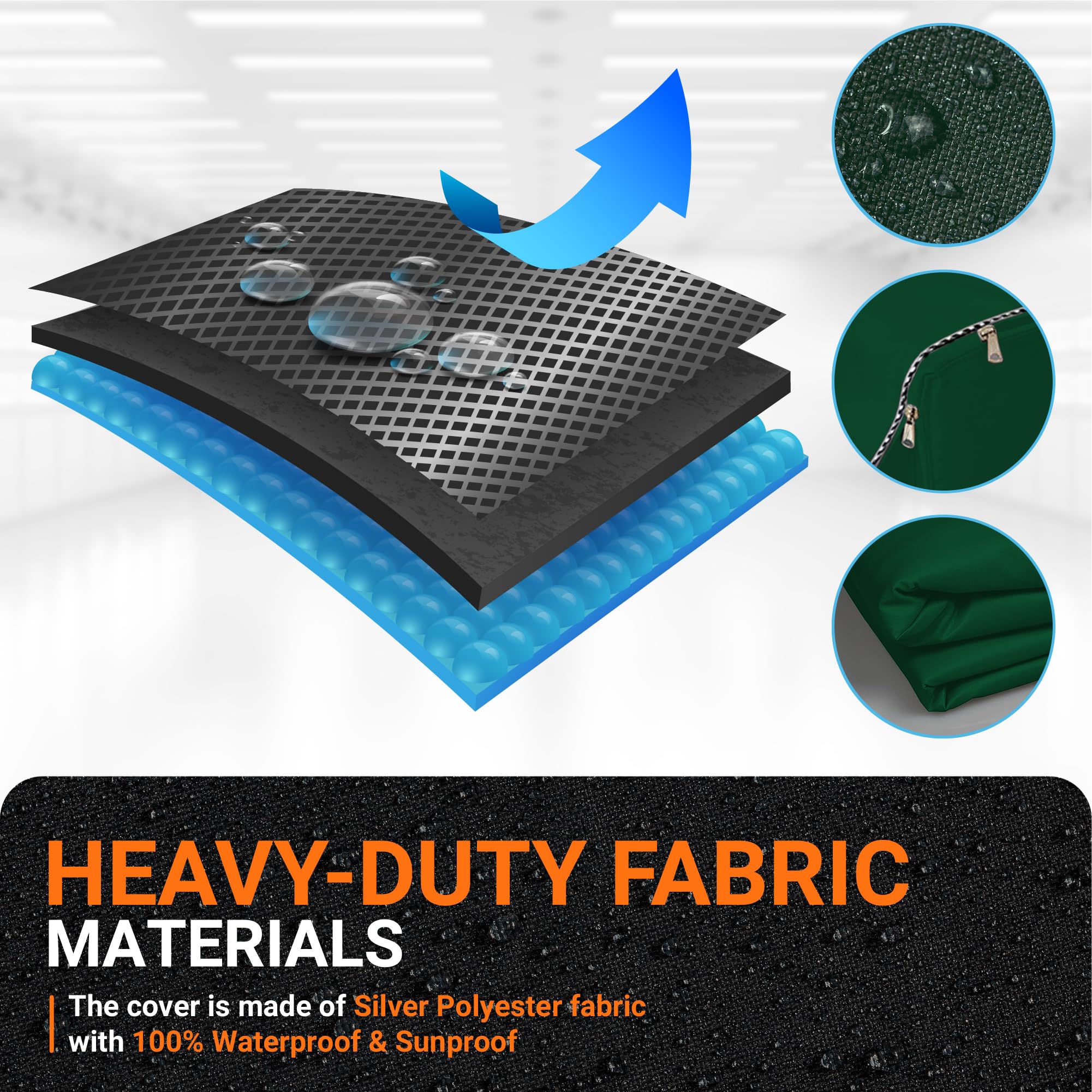 [Lifetime Warranty] Washing Machine Covers For Top-load - Premium Outdoor Protection For Most Washer Dryer Cover - W29”x D28”x H43” (Green) - Pack of 2 - Image 3